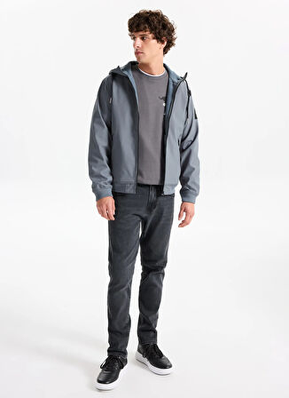 Jack & Jones Gri Erkek Mont 12236300_JJEBASIC SOFTSHELL HOOD NO