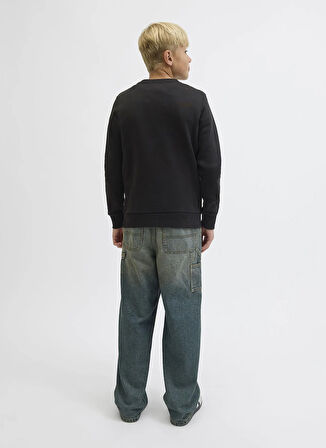 Jack & Jones Baskılı Erkek Çocuk Siyah Sweatshırt 12279606