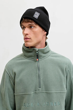 Jack & Jones Erkek Jacalpes Logo Detaylı Örme Bere 12286472 Siyah