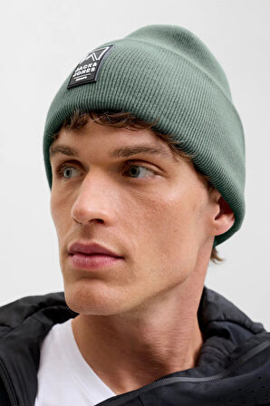 Jack & Jones Erkek Jacalpes Logo Detaylı Örme Bere 12286472 Yeşil