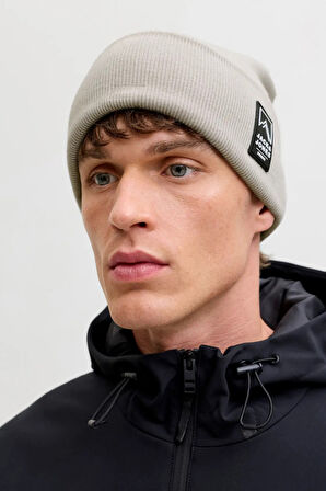 Jack & Jones Erkek Jacalpes Logo Detaylı Örme Bere 12286472 Gri