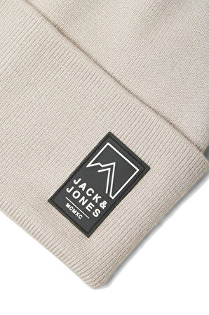 Jack & Jones Erkek Jacalpes Logo Detaylı Örme Bere 12286472 Gri