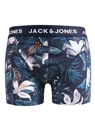 Jack & Jones Lacivert Erkek Boxer 12286552_JACBRADY FLOWER TRUNKS TYR