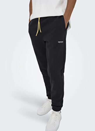 Only & Sons Rahat Siyah Erkek Eşofman Altı ONSRILEY REG LIFE SWEAT PANTS VD