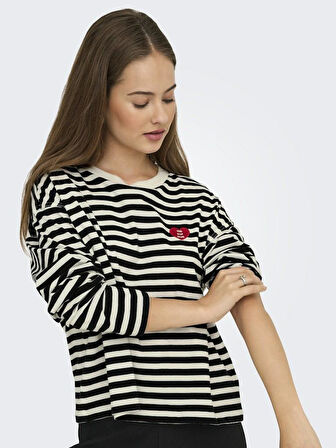 Only Lıvına Çizgili Kadın Sweat 15359682