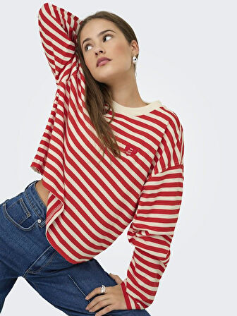 Only Lıvına Çizgili Kadın Sweat 15359682