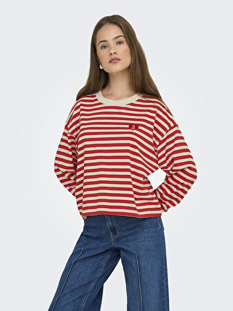 Only Lıvına Çizgili Kadın Sweat 15359682