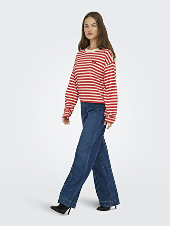 Only Lıvına Çizgili Kadın Sweat 15359682