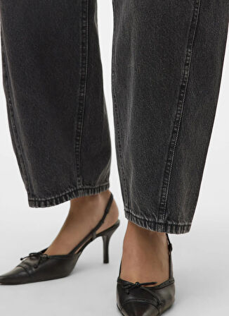 Vero Moda Yüksek Bel Düz Paça Normal Siyah Kadın Denim Pantolon VMZELDA HR BARREL DENIM JEANS MIX