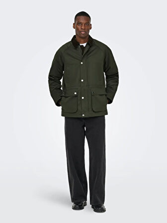 Only & Sons Erkek Mevsimlik Su Geçirmez Haki Ceket - 22034876