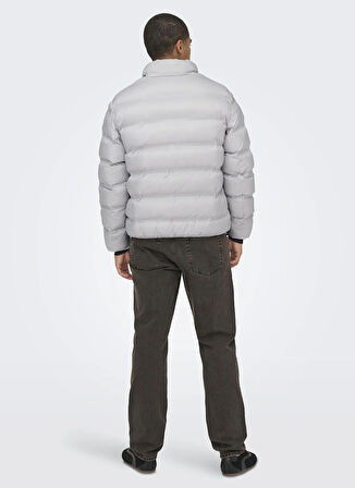Only & Sons Açık Gri Erkek Mont ONSUNION SEAMLESS LIFE PUFFER JACKE