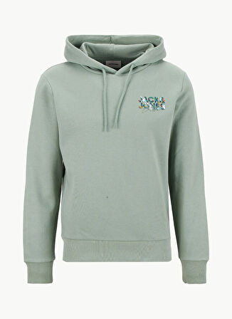 Jack & Jones Kapüşon Yaka Yeşil Erkek Sweatshırt 12279119_JJGEPLAS SWEAT HOOD LN