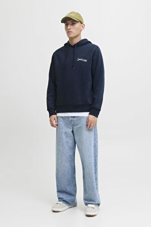 Erkek Jack & Jones JJYUKI Front Sweat Hood – Kapüşonlu, Yumuşak Kumaş, Rahat Kesim, Günlük Kullanıma Uygun Sweatshirt 