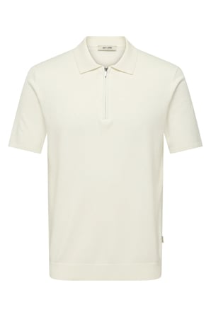 Only & Sons Onswyler Regular Fit Yarım Fermuarlı Polo Yaka T Shirt Erkek POLO YAKA T SHİRT 22028606 EKRU
