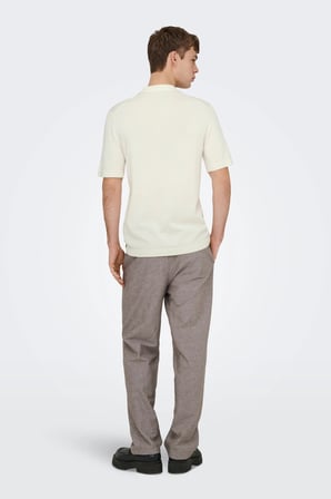 Only & Sons Onswyler Regular Fit Yarım Fermuarlı Polo Yaka T Shirt Erkek POLO YAKA T SHİRT 22028606 EKRU