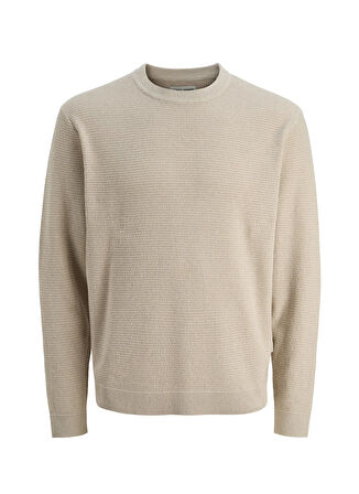 Jack & Jones Bisiklet Yaka Rahat Kahve Erkek Kazak 12283452_JCOTIER KNIT CREW NECK