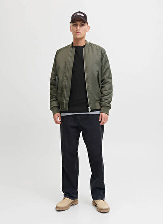 Jack & Jones Bisiklet Yaka Rahat Siyah Erkek Kazak 12283452_JCOTIER KNIT CREW NECK