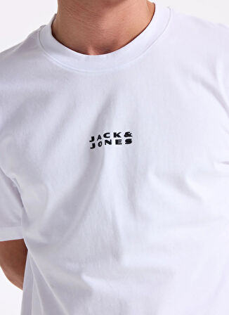 Jack & Jones Bisiklet Yaka Beyaz Erkek T-Shirt 12282875_JCOSTANCE MINIMAL TEXT TEE
