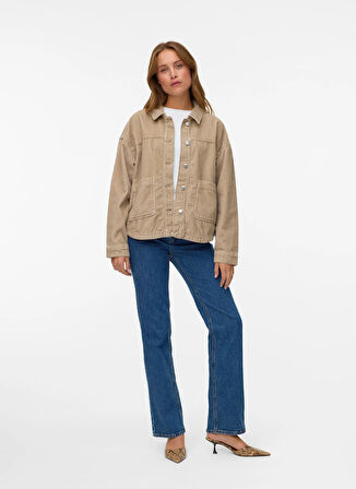 Vero Moda Normal Krem Kadın Ceket VMJAMIE LS CORDUROY SHACKET MIX NOO
