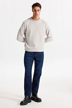 Jack & Jones Erkek Jcostance Bisiklet Yaka %100 Pamuk Sweatshirt 12282821 Taş