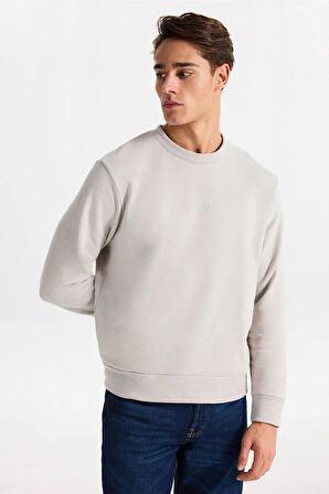 Jack & Jones Erkek Jcostance Bisiklet Yaka %100 Pamuk Sweatshirt 12282821 Taş