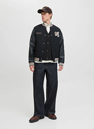 Jack & Jones V Yaka Bol Kesim Siyah Erkek Kazak 12282732_JORNORREBRO KNIT CARDIGAN