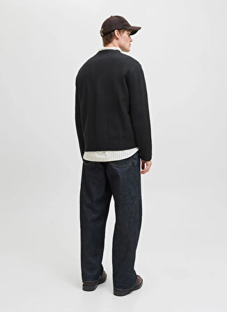 Jack & Jones V Yaka Bol Kesim Siyah Erkek Kazak 12282732_JORNORREBRO KNIT CARDIGAN