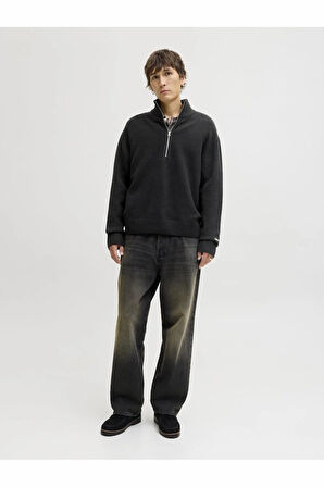 Jack Jones Norrebro Fermuarlı Yaka Loose Fit Erkek Kazak 12282749