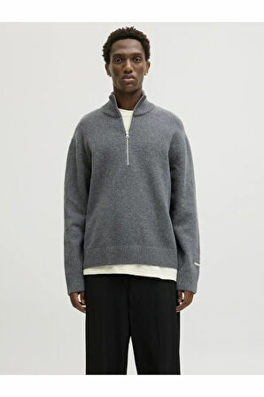 Jack Jones Norrebro Fermuarlı Yaka Loose Fit Erkek Kazak 12282749