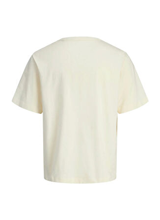 Jack & Jones Bisiklet Yaka Krem Erkek T-Shirt 12283763_JORCAMBRIDGE EMB TEE SS CR