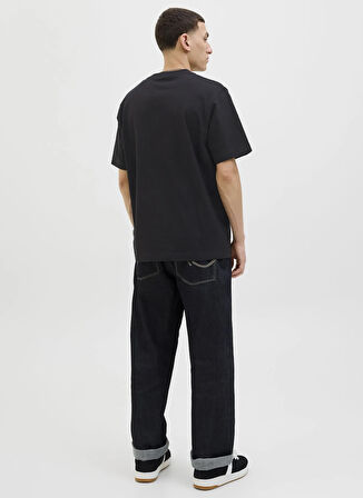 Jack & Jones Bisiklet Yaka Siyah Erkek T-Shirt 12282892_JORNORREBRO EMB TEE SS CRE