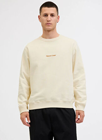 Jack & Jones Bisiklet Yaka Krem Erkek Sweatshırt 12282893_JORNORREBRO EMB SWEAT CREW