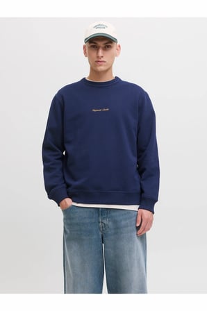 Jack Jones Norrebro Relax Fit Bisiklet Yaka Erkek Sweat 12282893