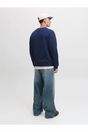 Jack Jones Norrebro Relax Fit Bisiklet Yaka Erkek Sweat 12282893