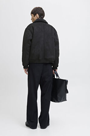 Erkek JPRCCLUKE Bomber Ceket – Siyah, Yüksek Kalite, Fermuarlı, Uzun Kollu, Günlük Kullanıma Uygun 