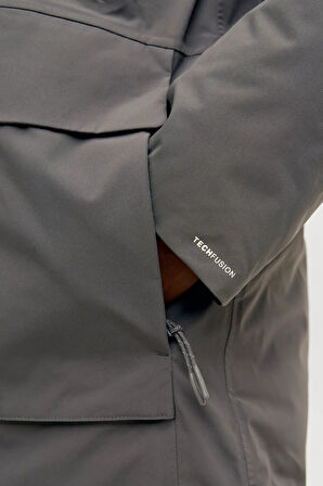 Jack & Jones Erkek Jprccmoon Su Geçirmez Kapüşonlu Kaban 12280904 Füme