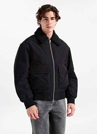 Jack & Jones Siyah Erkek Mont 12282951_JORINWOOD BOMBER JACKET