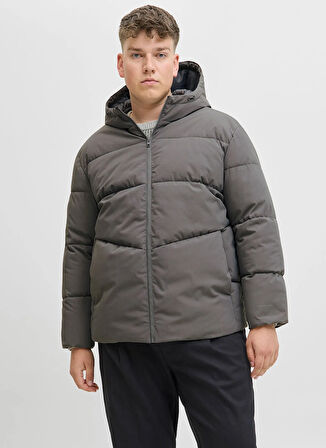 Jack & Jones Gri Erkek Mont 12283873_JJGLOBAL PUFFER JACKET PLS