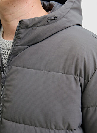 Jack & Jones Gri Erkek Mont 12283873_JJGLOBAL PUFFER JACKET PLS