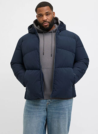 Jack & Jones Lacivert Erkek Mont 12283873_JJGLOBAL PUFFER JACKET PLS