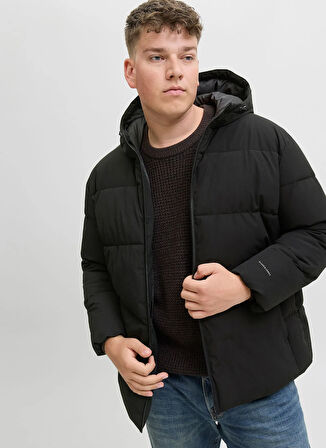 Jack & Jones Siyah Erkek Mont 12283873_JJGLOBAL PUFFER JACKET PLS
