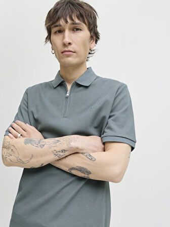 Jack Jones Austın Zıp Fermuarlı  Polo Yaka Erkek Tişört 12279177