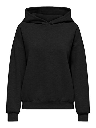 Only Kadın Kapüşonlu Basic Siyah Sweatshirt - 15355809
