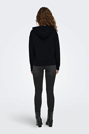 Only Kadın Onlfancy Kapüşonlu Kanguru Cepli Sweatshirt 15303838 Siyah
