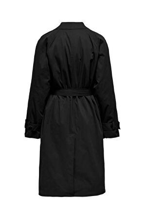 Only Kadın Onlorchıd Belden Bağlamalı Uzun Trençkot 15355443 Siyah