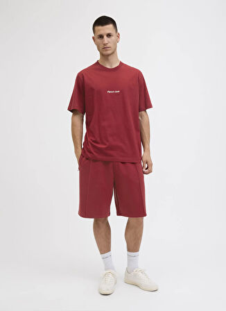 Jack & Jones Bisiklet Yaka Kırmızı Erkek T-Shirt 12282892_JORNORREBRO EMB TEE SS CRE