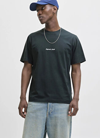 Jack & Jones Bisiklet Yaka Yeşil Erkek T-Shirt 12282892_JORNORREBRO EMB TEE SS CRE