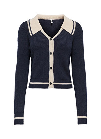 Only Lacivert Kadın Hırka ONLZOE LS CARDIGAN COLLAR KNT