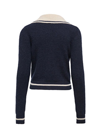 Only Lacivert Kadın Hırka ONLZOE LS CARDIGAN COLLAR KNT