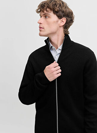 Jack & Jones Polo Yaka Rahat Siyah Erkek Kazak 12288344_JPRBLAMILANO STITCH HIGH N